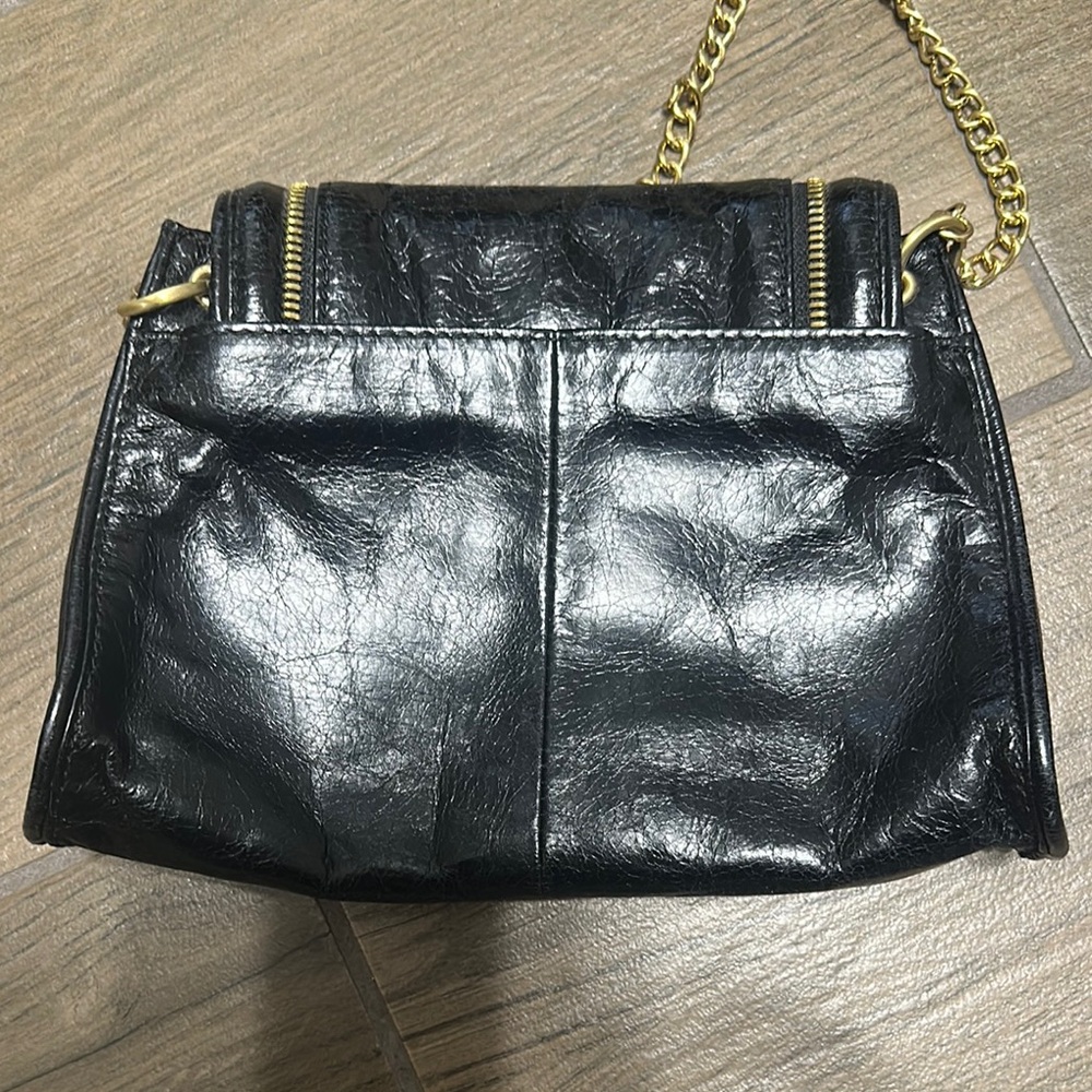 HOBO Black and Gold Crossbody Bag with Flap Closure - Picture 5 of 6
